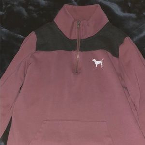 VS pink quarter zip up.